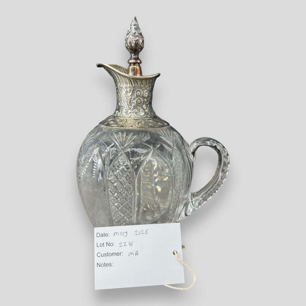 Antique Sterling Silver & Cut Crystal Decanter (1 of 7)