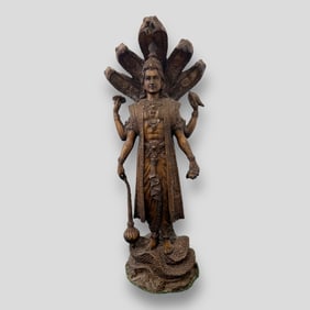 Antique Indian Bronze Vishnu Sculpture