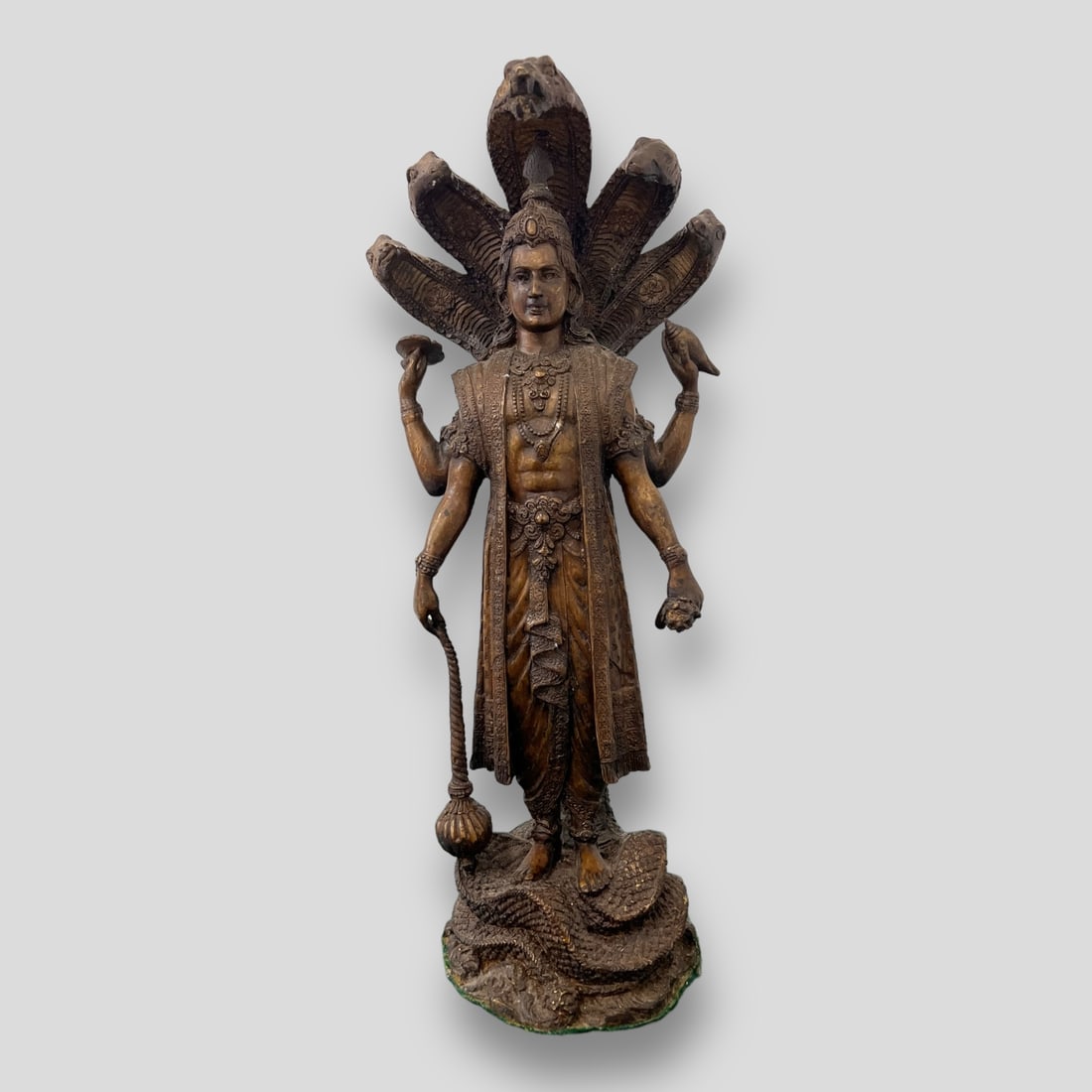 Antique Indian Bronze Vishnu Sculpture
