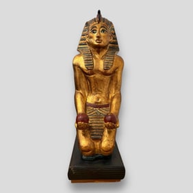 Sculpture of Egyptian Queen Hatshepsut on Wooden Base