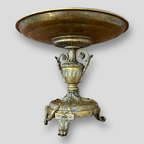 Antique Gilt Bronze Footed Tazza Compote Dish
