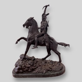Frederic Remington (USA, 1861-1909) "The scalp" Large Bronze Sculpture