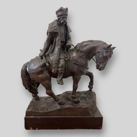 Vlastimil Amort (Czech, 1880–1950) Large Bronze Statue of Jan Zizka