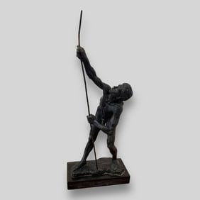 Neil Estern (American, 1926-2019) Large Bronze Sculpture Man w/ a Pole