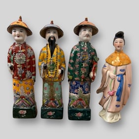Vintage Lot Of 4 Chinese Porcelain Statues