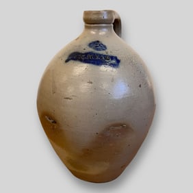 Antique I.M. Mead #2 Handled Stoneware Crock Jug