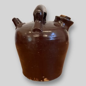 Antique Brown Harvest Water Crock Field Jug Stoneware