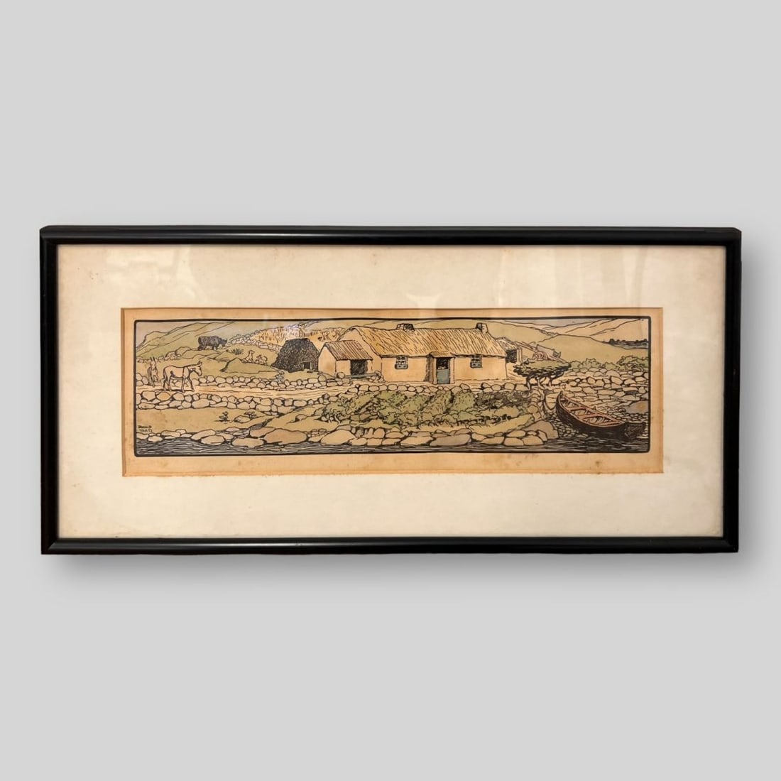 Jack B. Yeats (Irish, 1871-1957) Woodblock Print Landscape Farm Country Home (1 of 4)