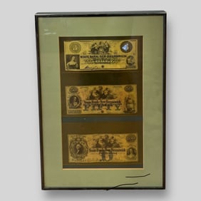Antique 3 U.S State Bank New Brunswick NJ Currency Notes "3", "50", " 500"