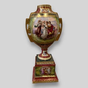 Vintage Austrian Porcelain Urn Vase Royal Vienna