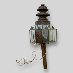 Antique Brass Coach Carriage Kerosene Lamp Light Made In India