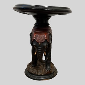 Vintage Elephant Carved Wooden Table