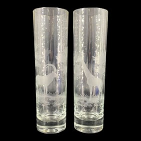Pair of Rowland Ward (Kenya) Tall Glass Vases