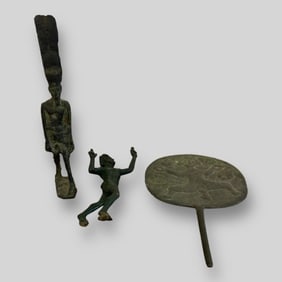 Ancient Art Bronze Metal Pieces Sculptures Lot of 3