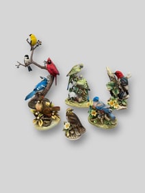 Vintage Lot of 6 Porcelain Birds Figurines Andrea By Sadek
