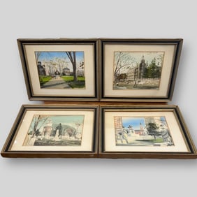 Davis Gray (America, 1929-1995) Lot of 4 Framed Watercolor Paintings