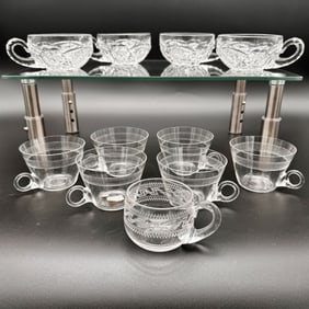 Lot of 11 Miscellaneous Antique Clear Crystal Glass Glasses