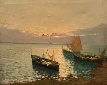 Lawrence Sciarrone (Italian, XXc.) Seascape Oil Painting on Canvas