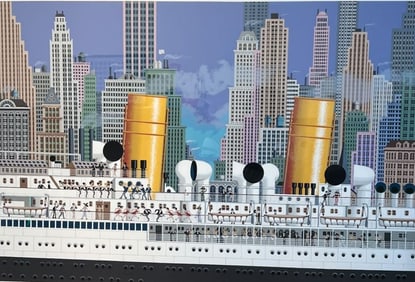 James Flora (USA, 1914-1998) "Showtime On The Hudson" Serigraph Signed