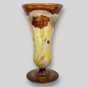 Antique Dorflinger Honesdale Cameo Art Glass Vase 6"