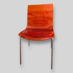 Italian Mid-Century Modern Calligaris L'Eau Red Acrylic Chair
