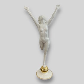 Hutschenreuther Germany Porcelain Sun Child Nude Woman Figurine Karl Tutter