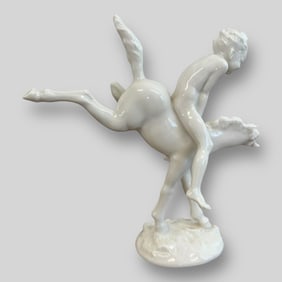 Hutschenreuther Germany Boy On Bucking Colt Horse By Karl Tutter Porcelain Figurine