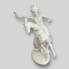 Hutschenreuther Germany Girl And Borzoi Porcelain Figurine Group Karl Tutter