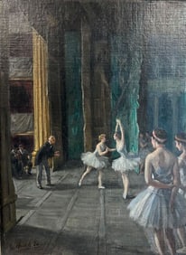 Henri Zo (French, 1873-1933) Ballerinas Dancing Oil Painting