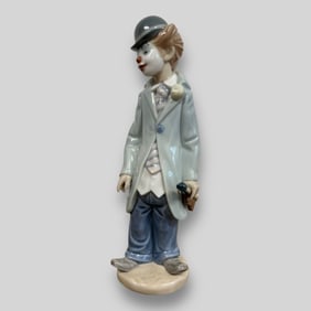 Vintage Lladro Spain Circus Sam Clown With Violin #5472 Porcelain Figurine