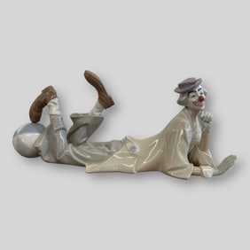 Vintage Lladro Spain Clown Beach Ball Porcelain Large Figurine