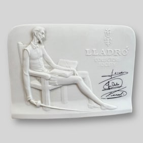 Lladro Spain Collectors Society Don Quixote Porcelain Plaque Signed