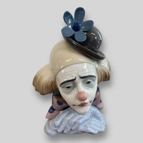 Lladro Spain Clowns Head Bowler Hat #5130 Porcelain Figurine
