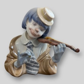 Lladro Spain The Blues Clown With Violin #5600 Porcelain Figurine