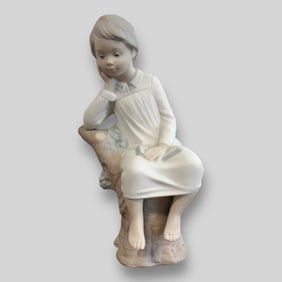 Lladro Spain Thinker Little Boy Porcelain Figurine #4876