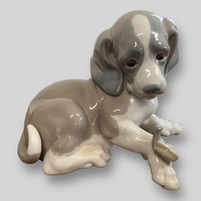Lladro Spain Dog And Snail Porcelain Figurine #1139