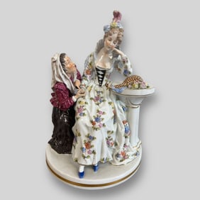 Antique European German Porcelain Figurine Grouping Women