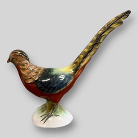 Vintage Porcelain Bird Figurine Pheasant Vibrant Color