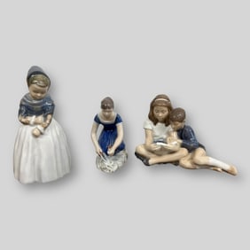 Lot of 3 Porcelain Signed Female Figural Figurines