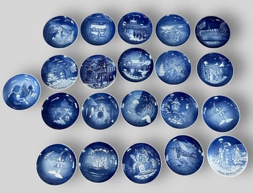 Lot of 21 Bing & Grondahl Denmark Christmas Porcelain Collector Plates