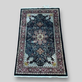 Floral Persian Design Silk Tabriz Rug