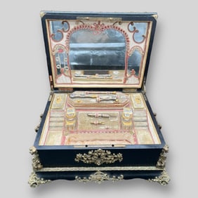 Antique Exceptional French Napoleon III Traveling Vanity Box Set