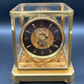 Jaeger LeCoultre 'Atmos' Brass Clock Rare Bronze Dial