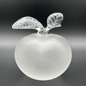 Crystal Lalique Apple Shaped Perfume Bottle Paperweight