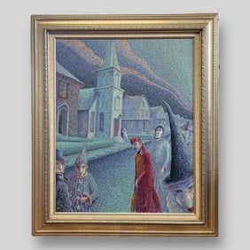 Fox Signed Oil Painting On Canvas Bucks County Artist Impressionist