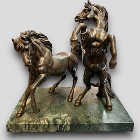 Large Sterling Silver Clad Horse Grouping by Alessandro Magrino
