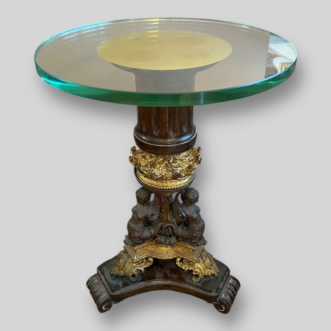 Glass Topped Ornate Figural Bronze Table (1 of 5)