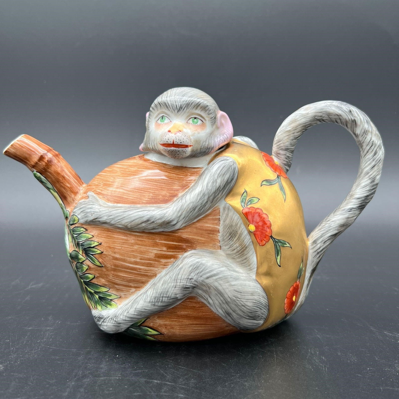 Capodimonte Porcelain Monkey Figural Tea Pot (1 of 9)
