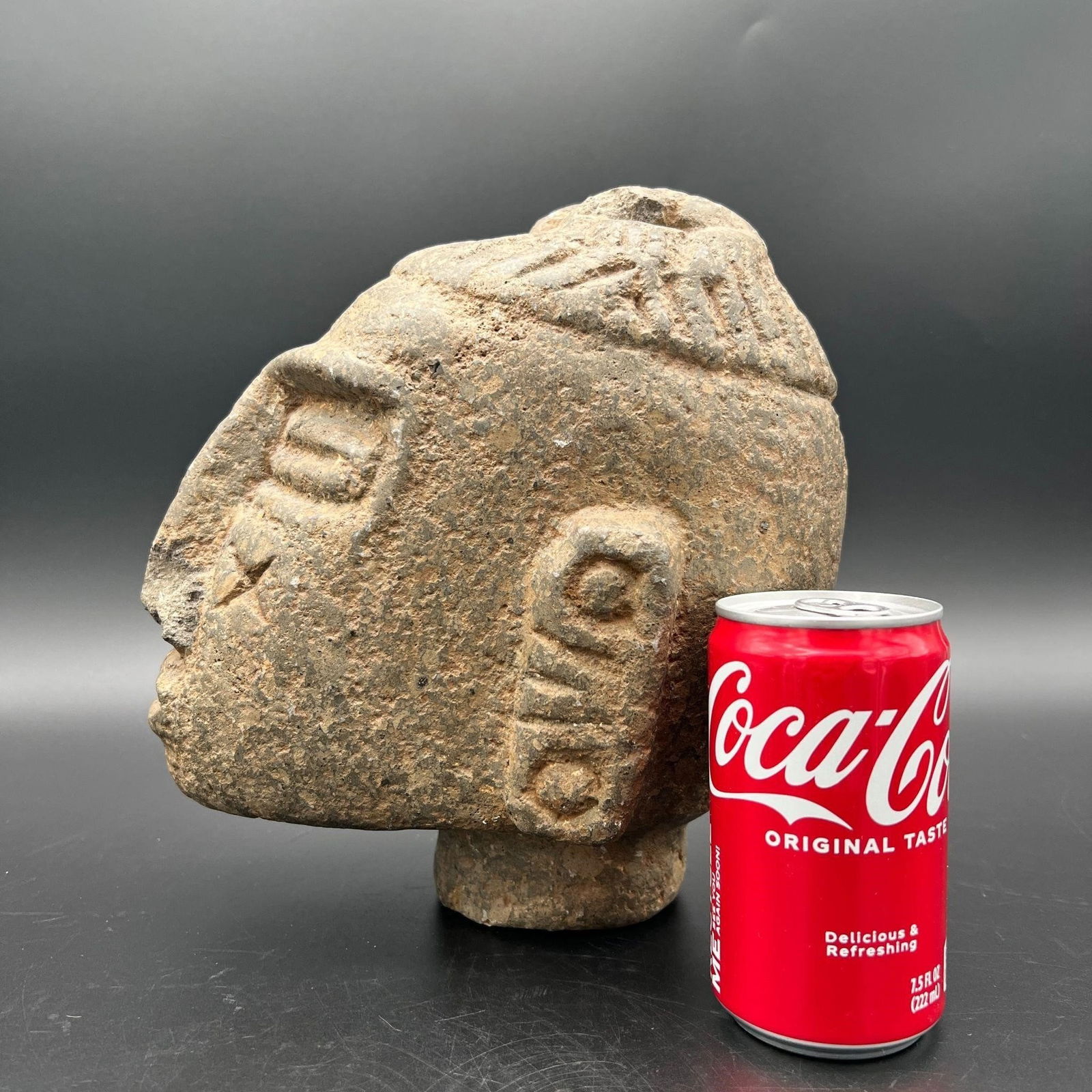 Pre-Colombian Stone Head Sculpture Artifact (1 of 9)