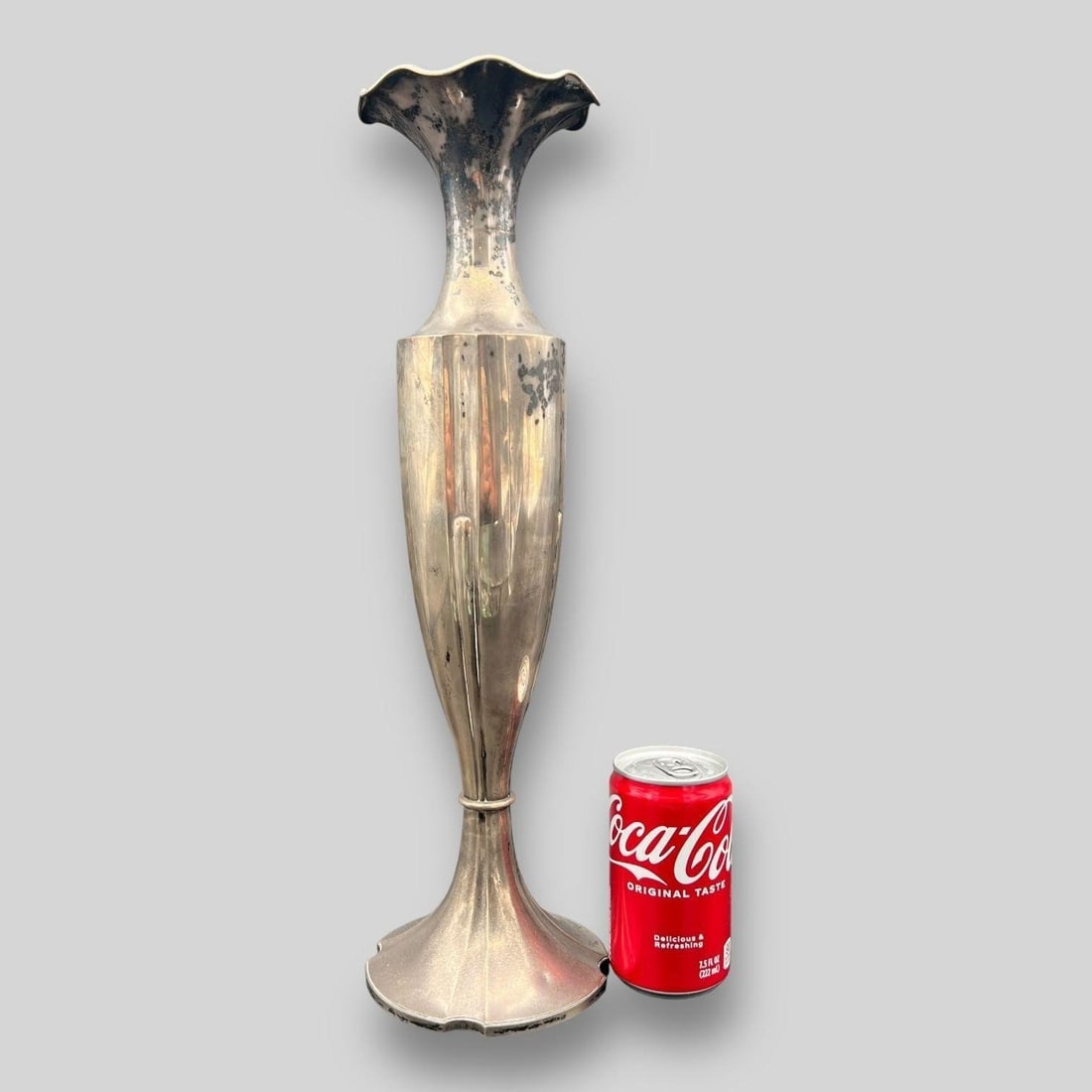 Antique German 800 Silver Fluted Flower  Vase (1 of 11)